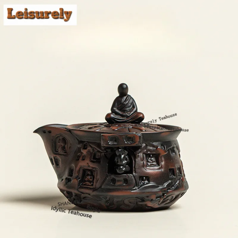 

Чайник из фиолетовой керамики Дунхуань, 150 мл, ручной работы, элегантный заварочный чайник с фильтром, для чайной церемонии, подарок