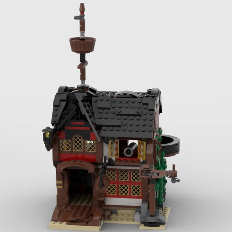 1036pcs MOC Pirate tavern black balcony Pirates Building Blocks Creative Assemble creative idea Education Christmas toy Gift