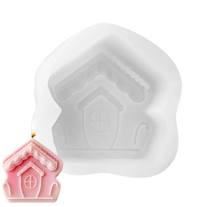 House Shape Candle Mold House Homemade Mold For Resin And Wax DIY Cartoon House Building Silicone Mold Scented Candle Mold