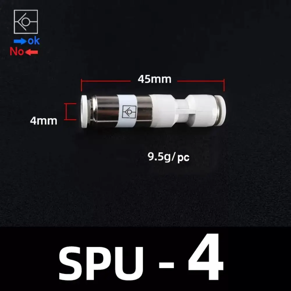SPV SPU Pneumatic Pipe Control Valve Non-Reversing 4mm 6mm 8mm One-way Valve Durable Quick Plug Pneumatic Pipe Connector