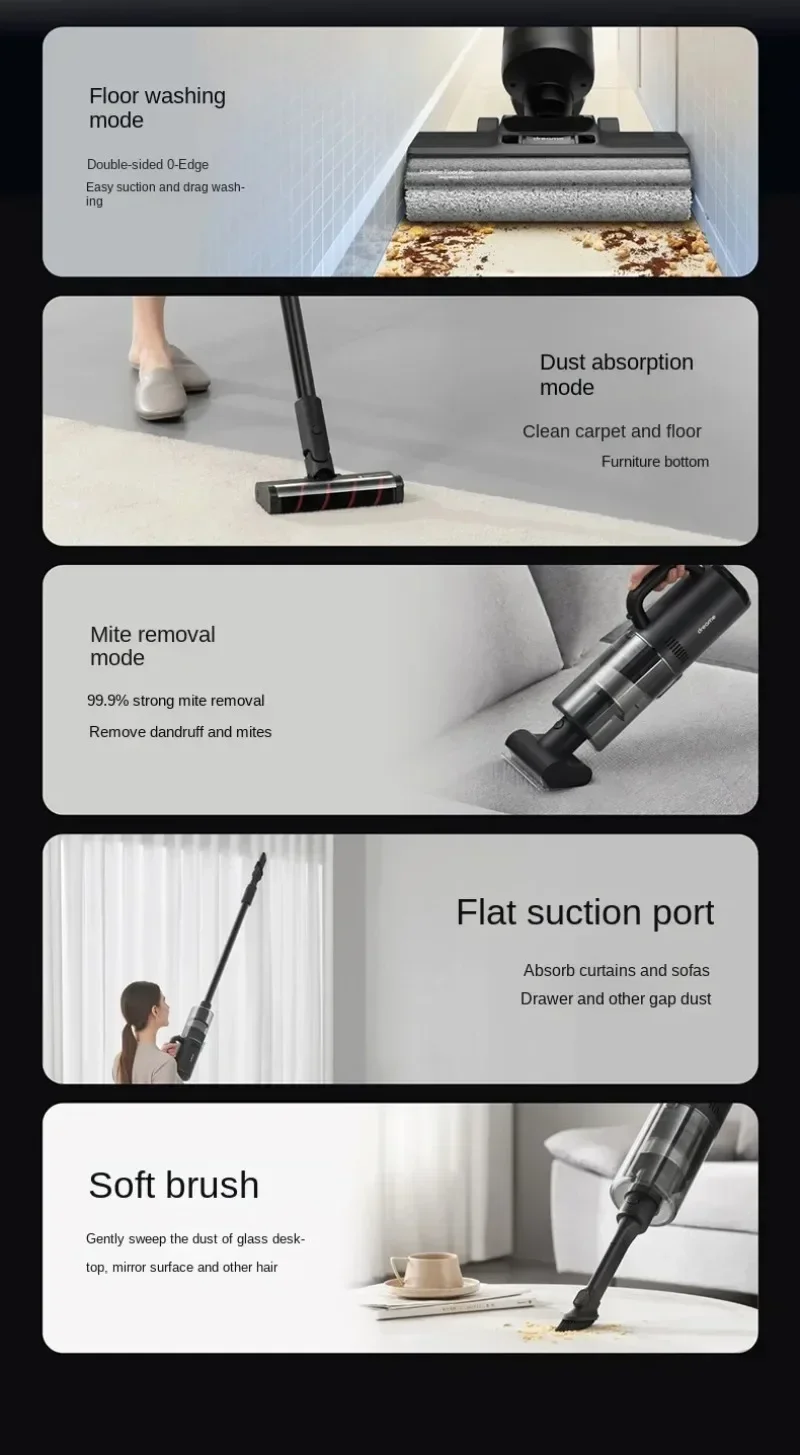 Dream M13 Pro Plus Household Dual Hot Dry Vacuum Cleaner 16000Pa Vacuum Cleaner Hybrid Smart Floor Cleaner