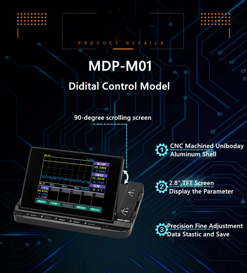 

Brand New MDP-P906 L1060 Laboratory Programmable Linear Power Adjustable Digital Power Supply 30V 5A DC-DC CV CC Output 90W