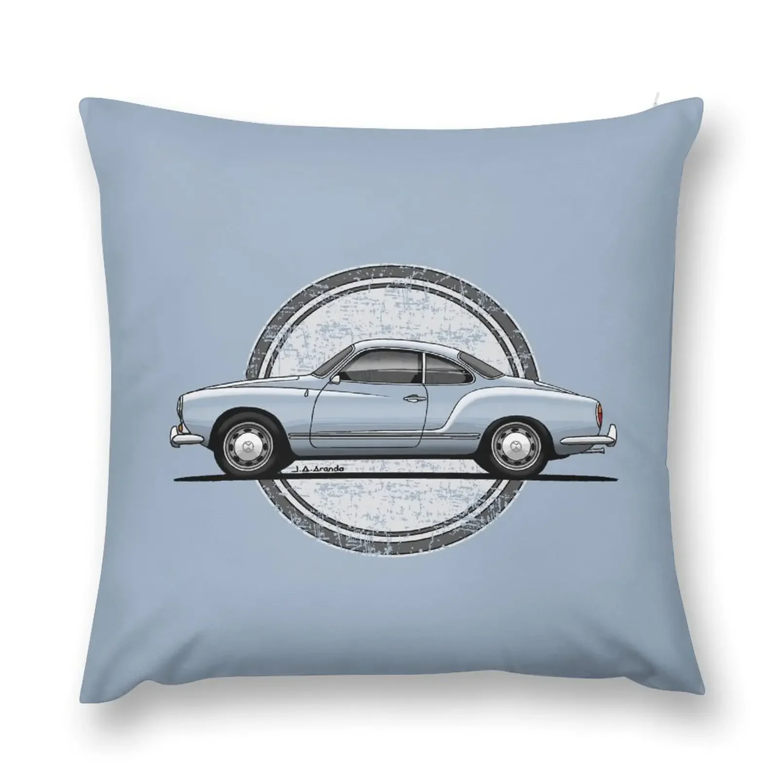 My drawing of the My drawing of the blue-gray Ghia coupe classic car Throw Pillow Decorative Sofa Cushions Pillowcase pillow