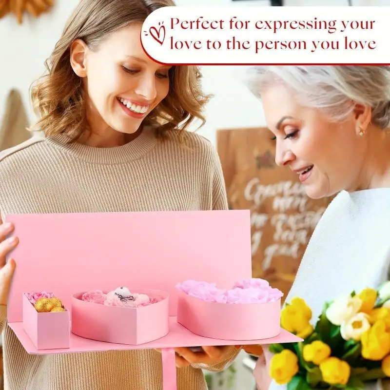 

Hot 1Pc Rectangle I Love You Empty Box Romantic Red Color Jewelry Gift Box Large Size Letter-Shaped Thicker Flowers Gift Box.
