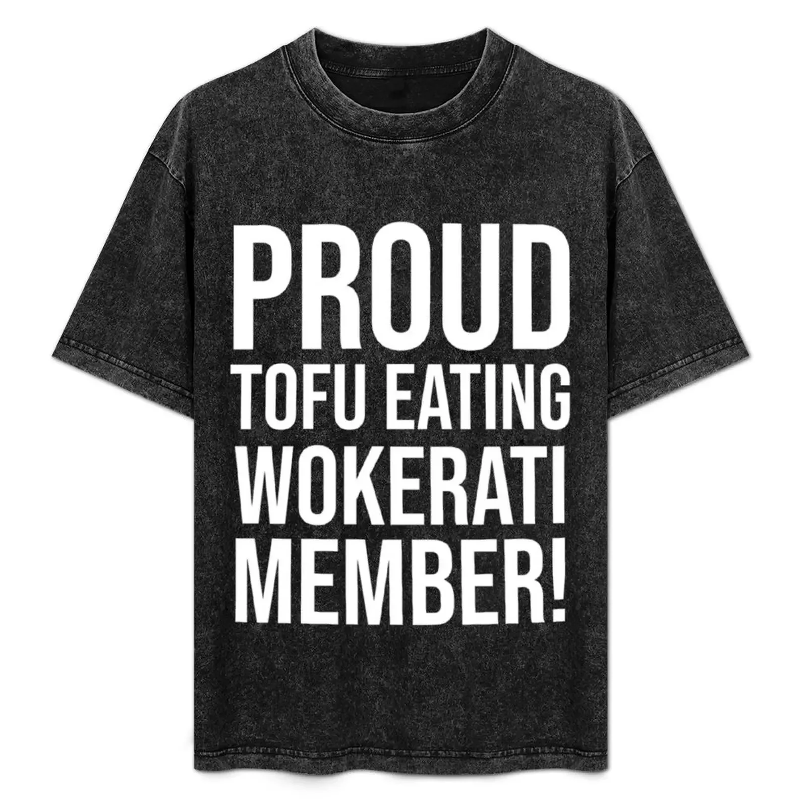 Camiseta orgullosa de Tofu comiendo Wokerati, camiseta gráfica vintage, costumbres, diseña tus propios espacios en blanco, disfraces divertidos, camisa de entrenamiento para hombres