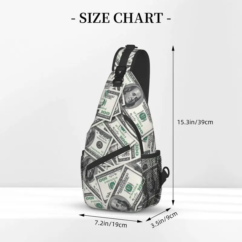 Vereinigten Staaten Dollar Banknoten Sling Crossbody Brust Tasche Männer Kühlen UNS Geld Muster Schulter Rucksack für Reisen