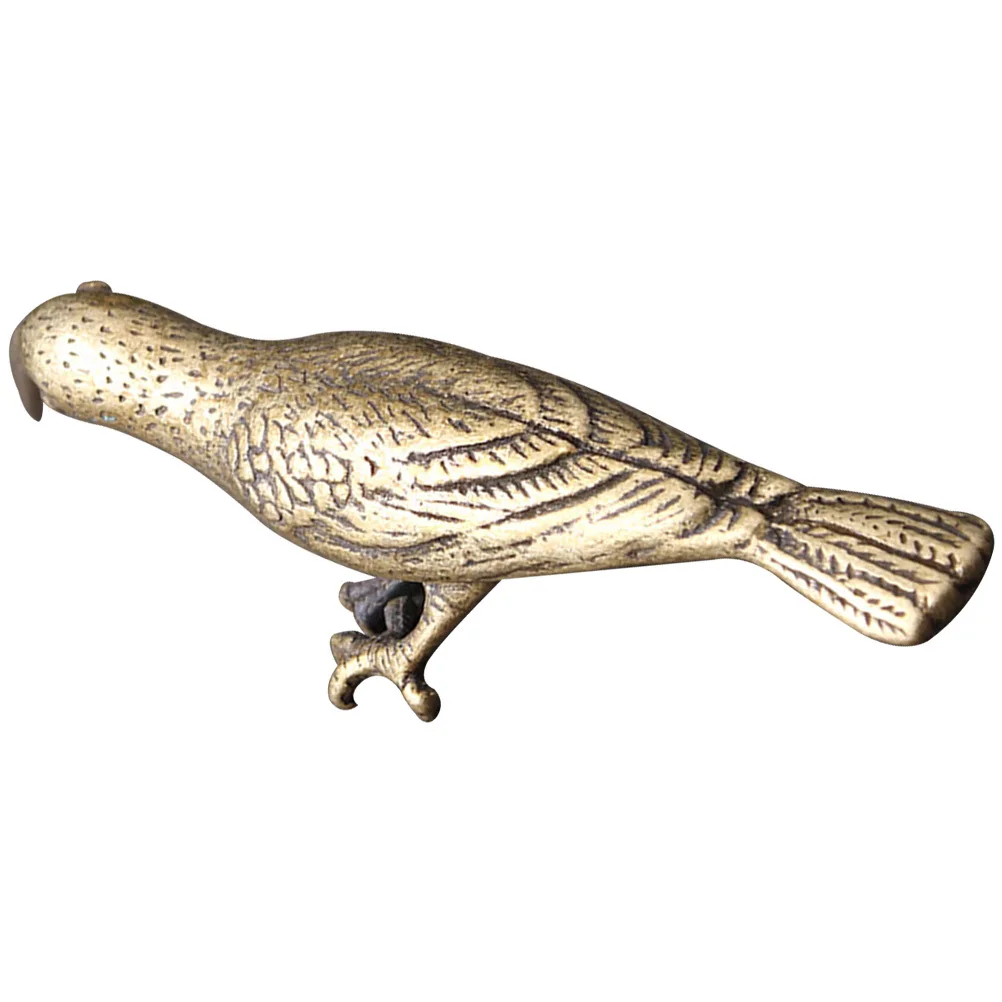 

Golden Brass Woodpecker Statues Elegant Cabinet Decor Vintage Style Small Desktop Accessory Unique Home Adornment