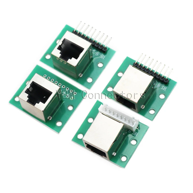 5Pcs RJ45 Adapter Board To XH2.54 Modular Ethernet Connector Adapter Network Interface + Breakout Board + Pin Header