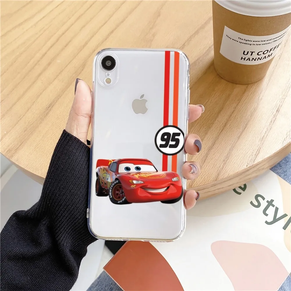 Cars l-lightning m-mcqueen funda de teléfono para Iphone 15 11 13 14 Pro Max 7 8 Plus X Xr Xs Max Se2020 12mini cubierta transparente