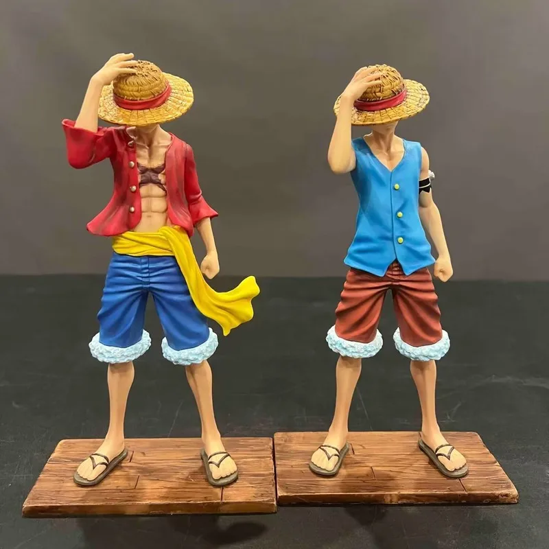 23cm Anime One Piece Action Figure C2 Luffy Two Years Ago And Two Years Later Models Wear A Straw Hat Ornaments Collectibles Toy