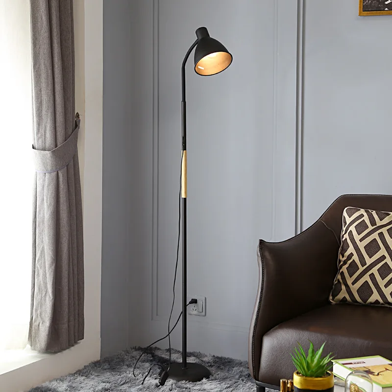 

floor lamp Reading Nordic designer lamp Decoration Home Retro Bedside Light Loom Bedroom Deco Indoor wooden floor lamp