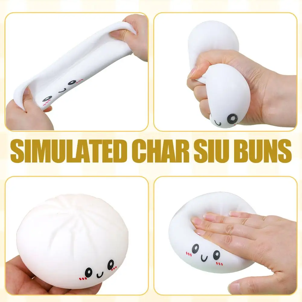Simulated Barbecued Pork Bun Squeeze Toy For Fun Relaxation Gift, Cute Food Str…