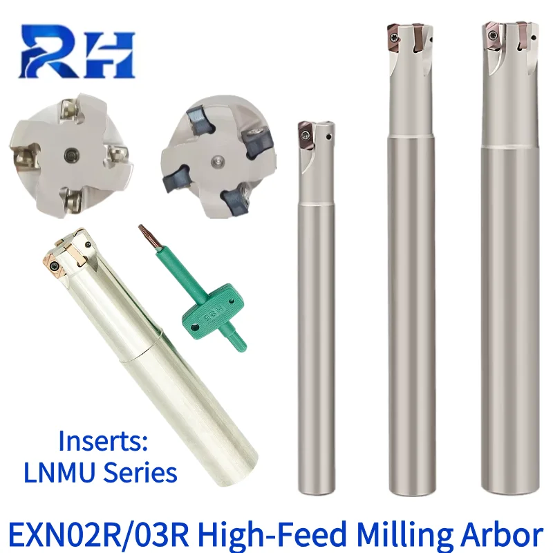 

Фреза концевая высокопроизводительная EXN03R, держатель фрезерного инструмента для ЧПУ EXN02 EXN03, двухсторонняя сменная фреза с пластинами LNMU LNMU0303