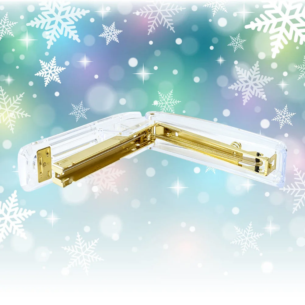 Portable Stapler Transparent Plastic Manual Stapling Machine for Home Office Study Fast and Easy Paper Binding Solution