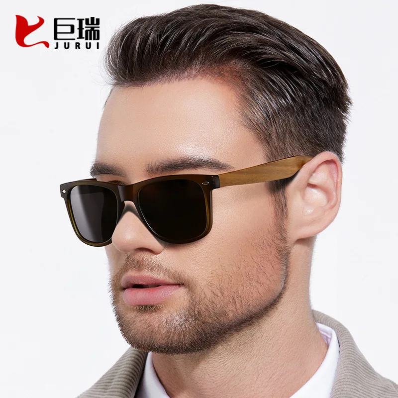 European and American New Fashion Sunglasses Men's Classic Retro Wood Polarized Sunglasses Decorative Rivets Foreign Trade Glass