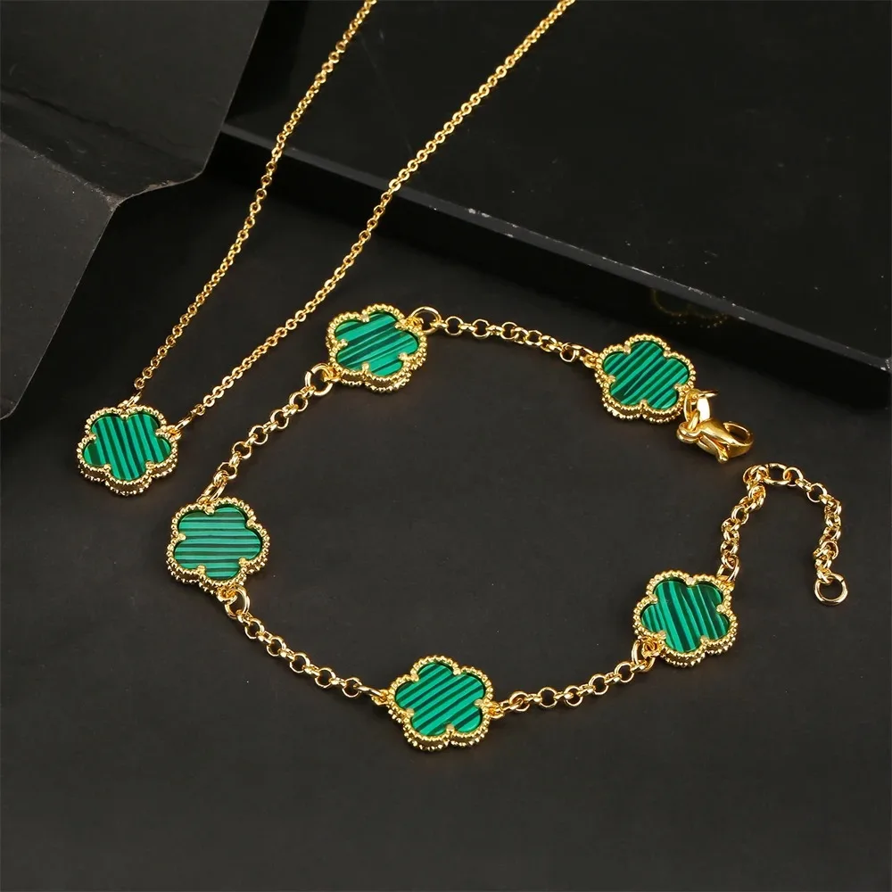 High quality five-leaf Flower bracelet Bracelet Gold 18K chain necklace Temperament accessories Shamrock luxury jewelry for ever