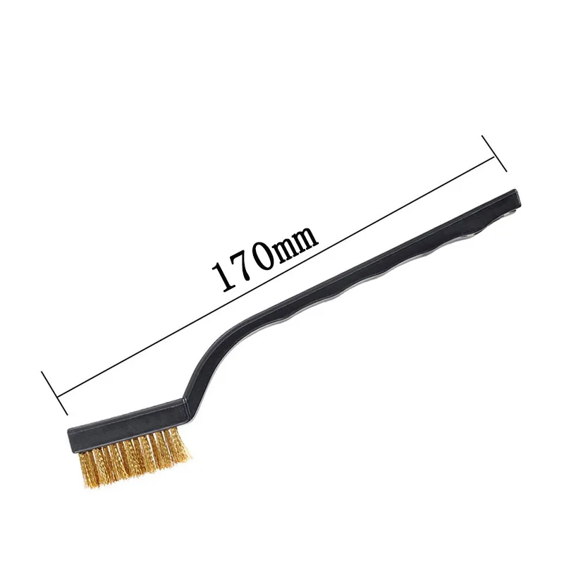 1/6/9pcs Wire Brass Brush 170mm Mini Brushes Micro Steel Brass Rust Remover Paint Remove Metal Scrubbing Polishing Burring Brush