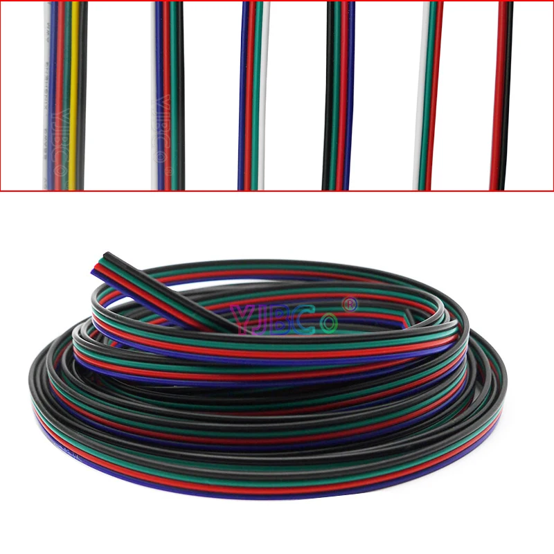 50 meters 2pin 3pin 4pin 5Pin 6pin 22 AWG Extension Electric Wire Cable Led Connector For 5050 WS2812 RGBW RGB CCT LED Stirp