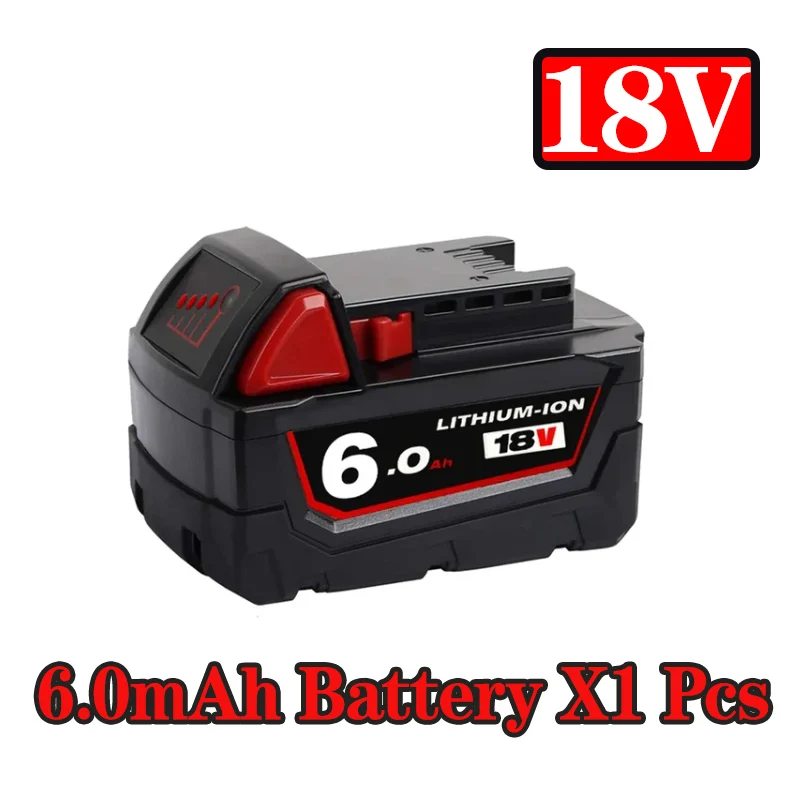 

For Milwaukee M18 Battery 18V 6.0Ah 9.0Ah Replacement Lithium Battery for Milwaukee M18 48-11-1815 48-11-1850 2604-22 Battery