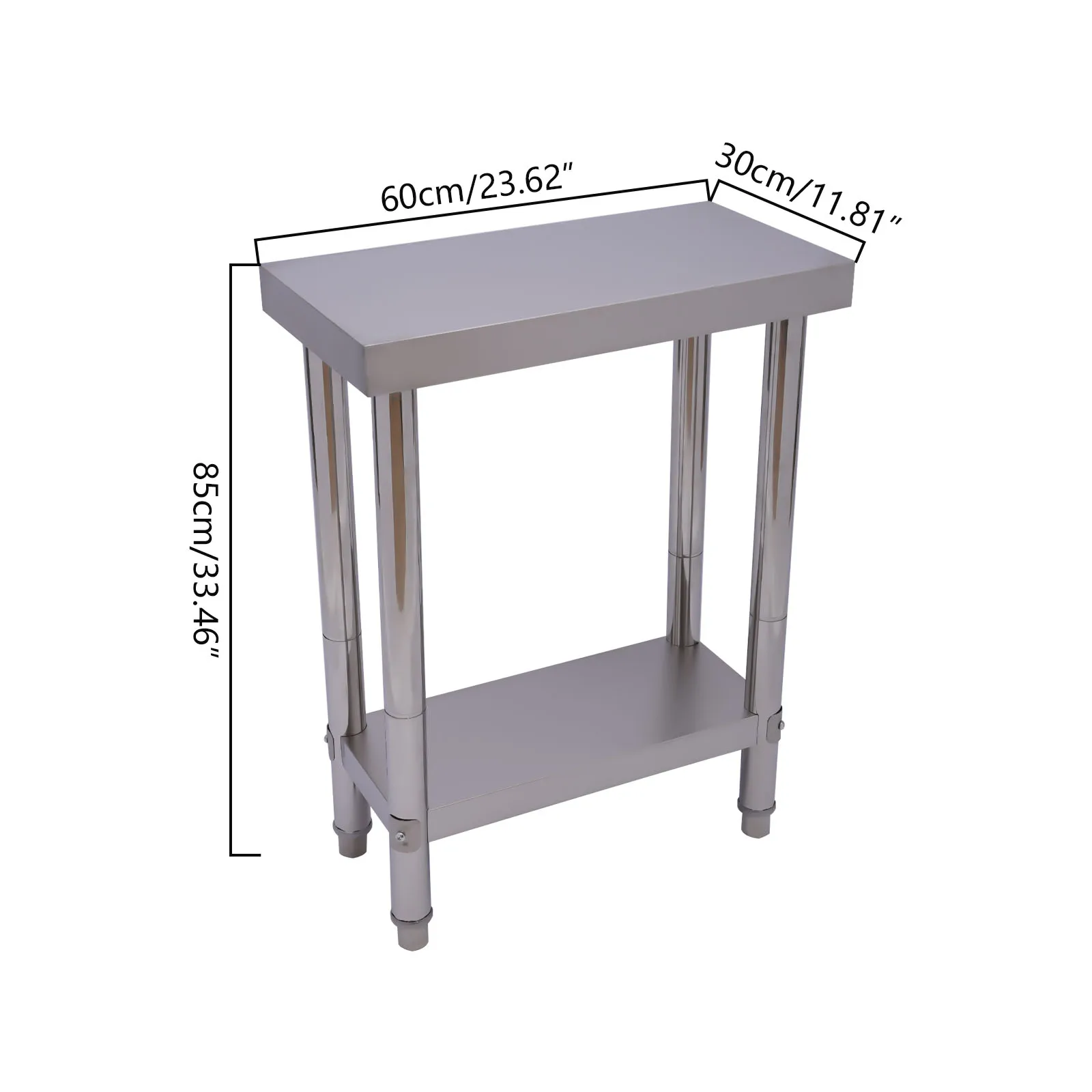 Stainless Steel Table for Prep & Work, Commercial Heavy Duty Food Prep Worktable with Undershelf for Restaurant, Home and Hotel