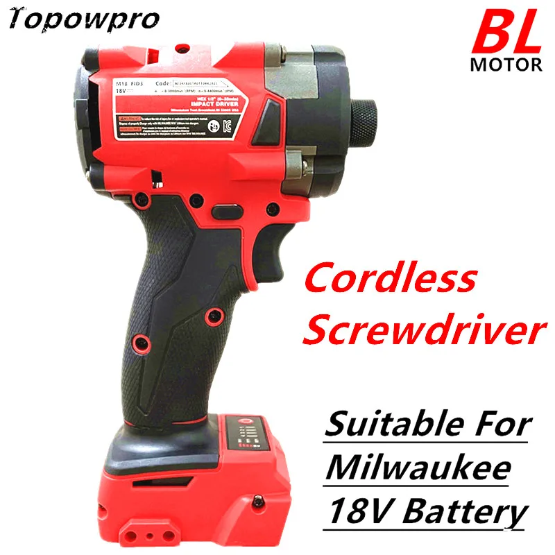 18V Cordless Screwdriver Suitable For Milwaukee Battery 1/4\