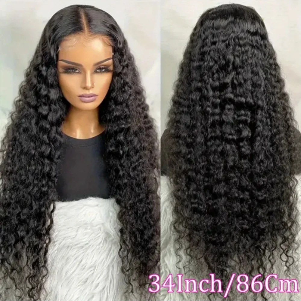 200Density Deep Wave Glueless Pre Plucked Frontal Wigs Human Hair For Women 5x5 Curly Ready To Wear Transparent Lace Frontal Wig