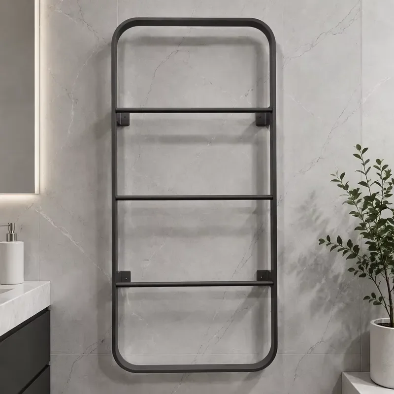 Wall Mounted 304 Stainless Steel Towel Rack Square Tube Bathroom Storage Shelf 20x44 Inch Hotel Project Hardware Accessories