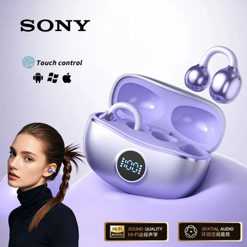Auriculares inalámbricos Sony originales D151 estilo Clip-on con espalda abierta, auriculares deportivos Bluetooth 5,4 auriculares con cancelación de ruido Hi-Fi