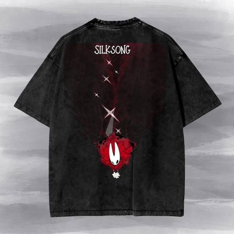 Hollow Knight Washed T-shirt New Model personality Clothes Oversized Unisex high quality Vintage Loose Trendy Cotton Couples tee
