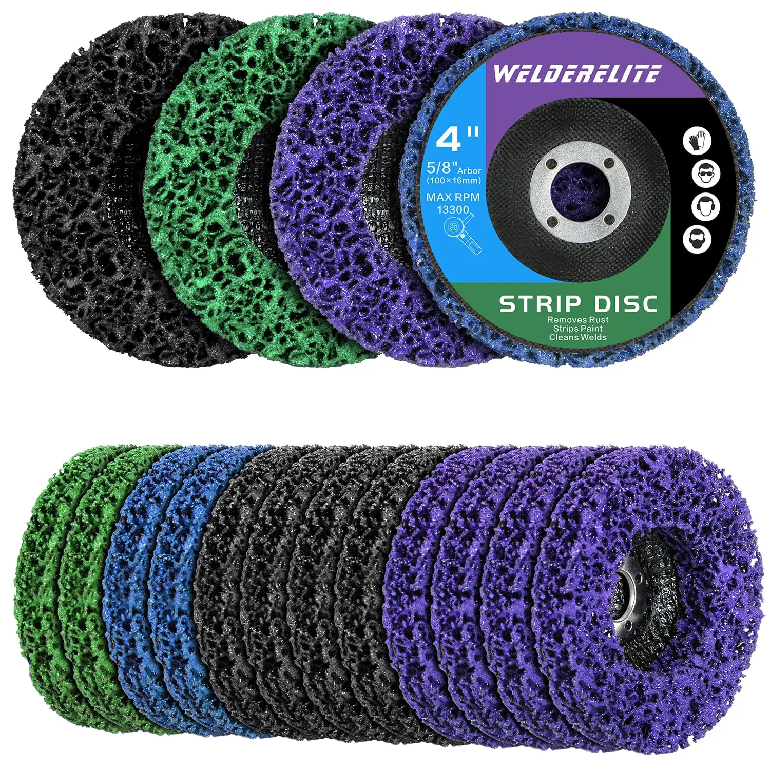 

12 Pack 4 Kinds Paint Strip Discs 4" x5/8" Angle Grinder Stripper Wheels for Removing Paint Rust and Oxides of Metal and Wood