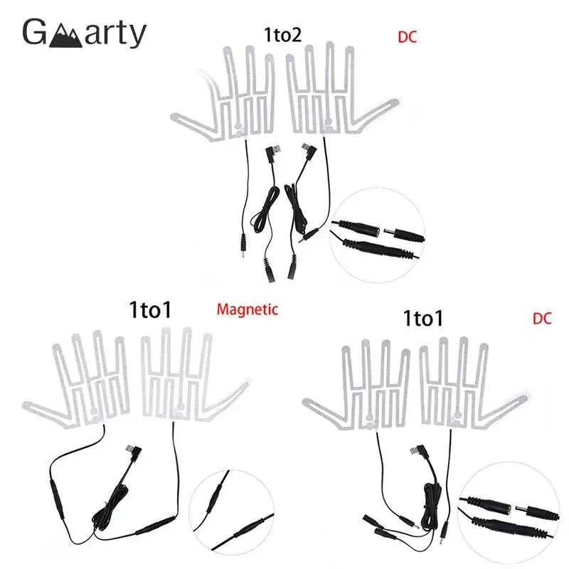 1Pair USB Heating Warm Plate Heated Glove Socks Carbon Fiber Pads Skiing Snowboarding Arm Hands Foot Winter Warm