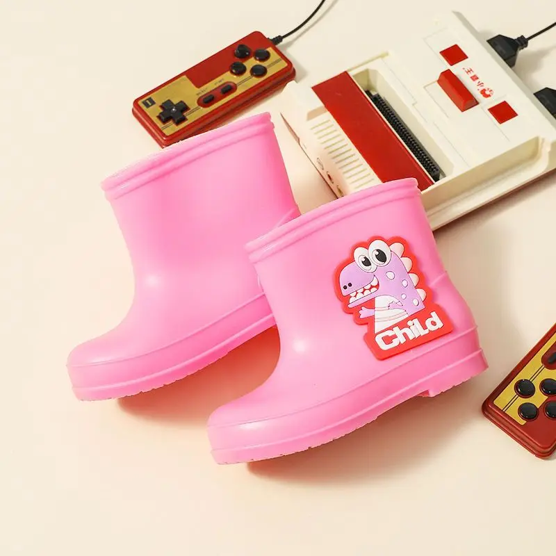 

Thickened Waterproof Children's Rain Boots Toddler Baby Girls Fleece Lined Boots for Playing in Water Warm Cozy Outdoor Footwear