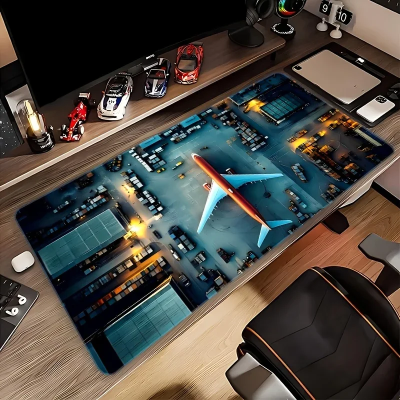 Aerial Aircraft Design Mauspad, rutschfest, Gaming-Mauspad, Büro, Laptop, Zubehör, Teppich, Schreibtischunterlage, Desktop-Computer, Schreibtisch-Gadget