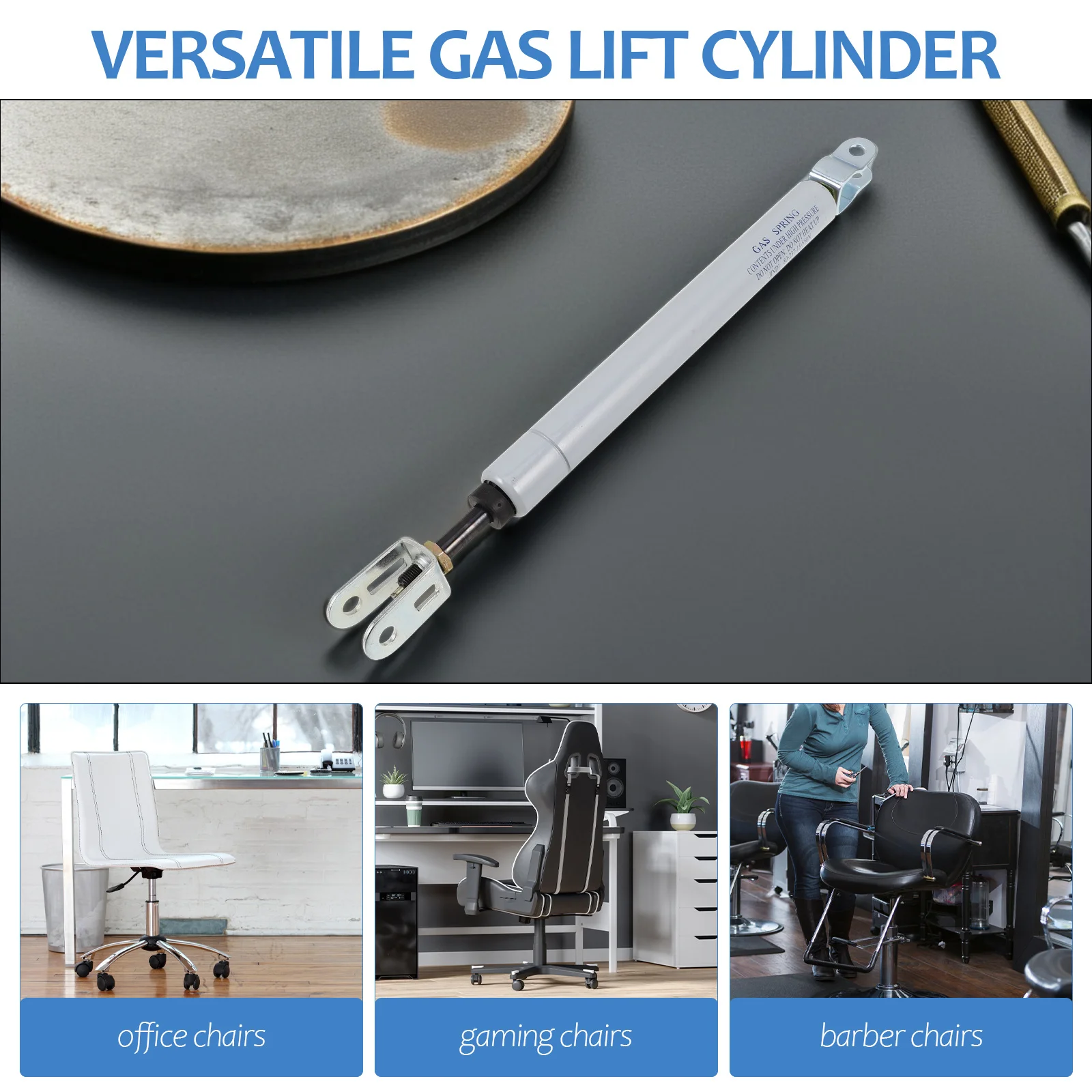 Siłownik gazowy do krzesła fryzjerskiego, biały, wytrzymały cylinder hydrauliczny, zamiennik do krzesła biurowego