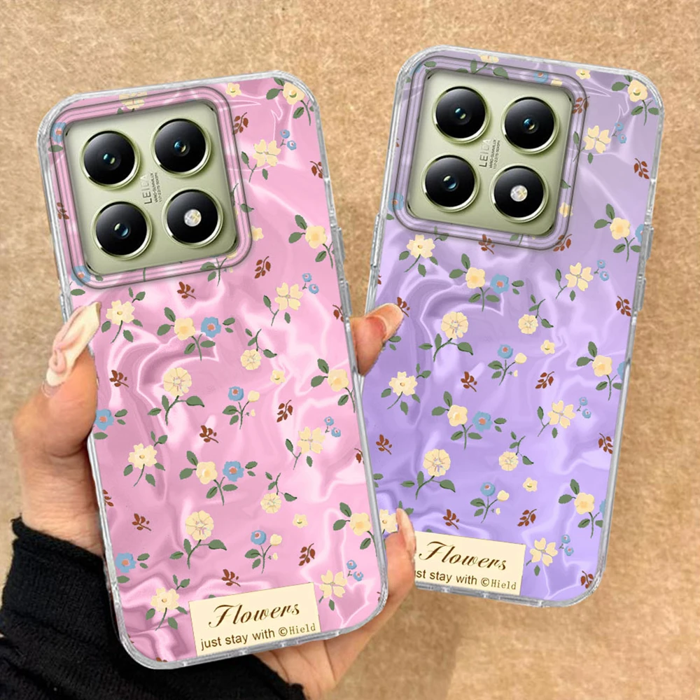 Für Xiaomi 14T 13T 15T Pro 11 Lite NE Poco X3 X5 X6 X7 M6 C65 C61 M5S Telefon Fall Koreanische INS Retro Blume Rose Druck Frauen Abdeckung