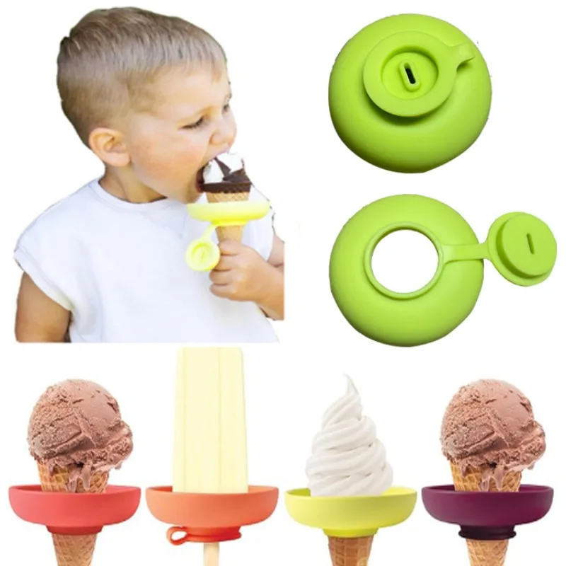 4/5Pcs Silicone Popsicle Holders, Anti-Leak Ice Cream Stick Holder, Mess-Free Popsicle Rack for Kids Summer Use