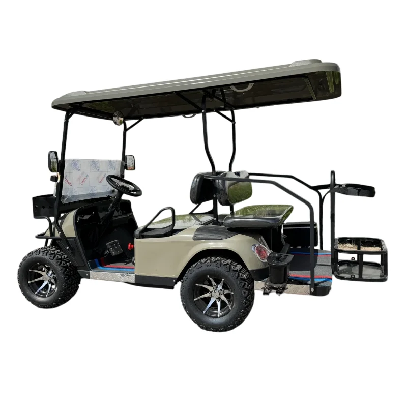 Brand New Export 48V Lithium Battery Aluminum Floor Golf Cart Solid Body Frame High Chassis Solar 2 4 6 8 Seat Golf Cart