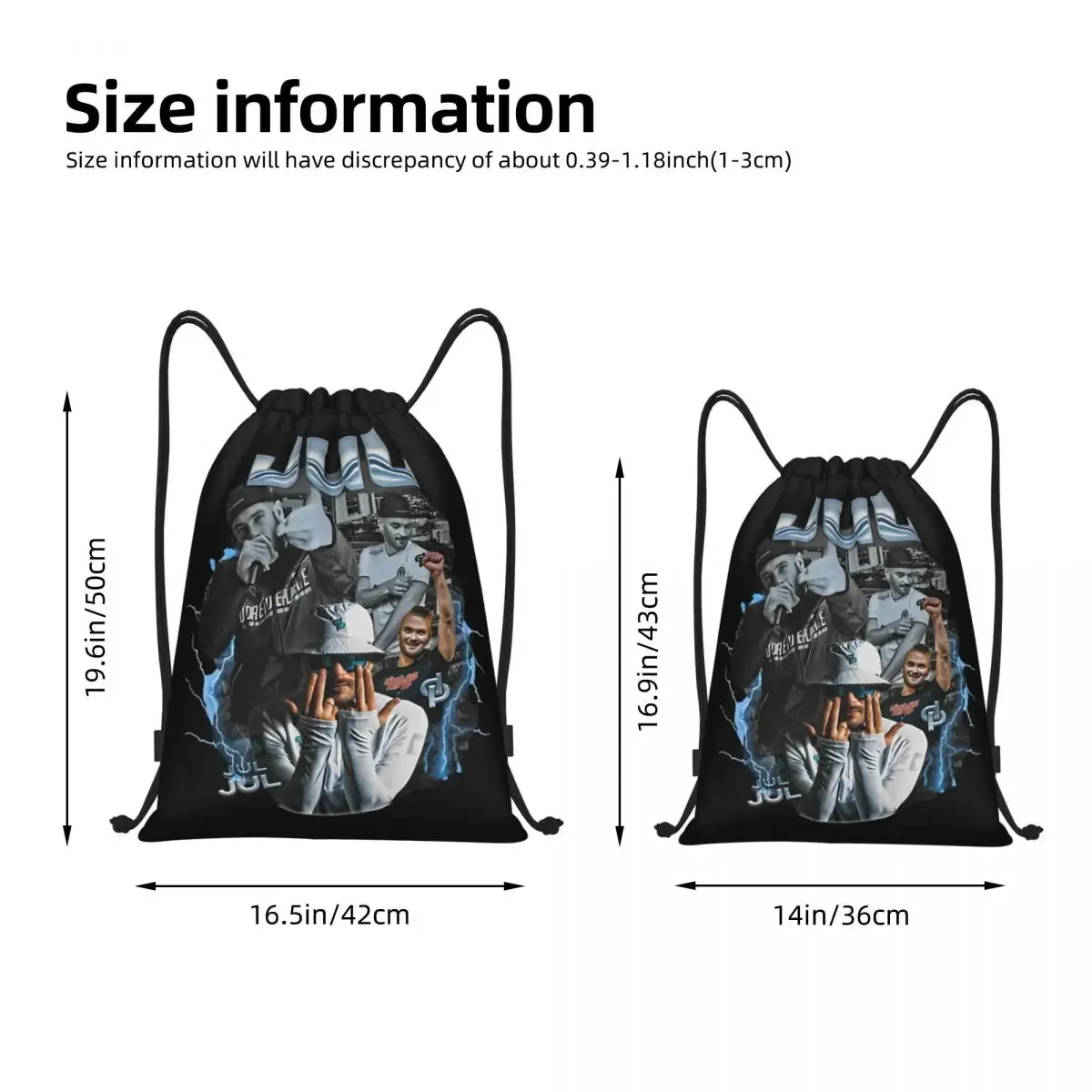 Jul Bootleg Platinum Rapper Drawstring Backpack Sports Gym Bag String Sackpack for Hiking