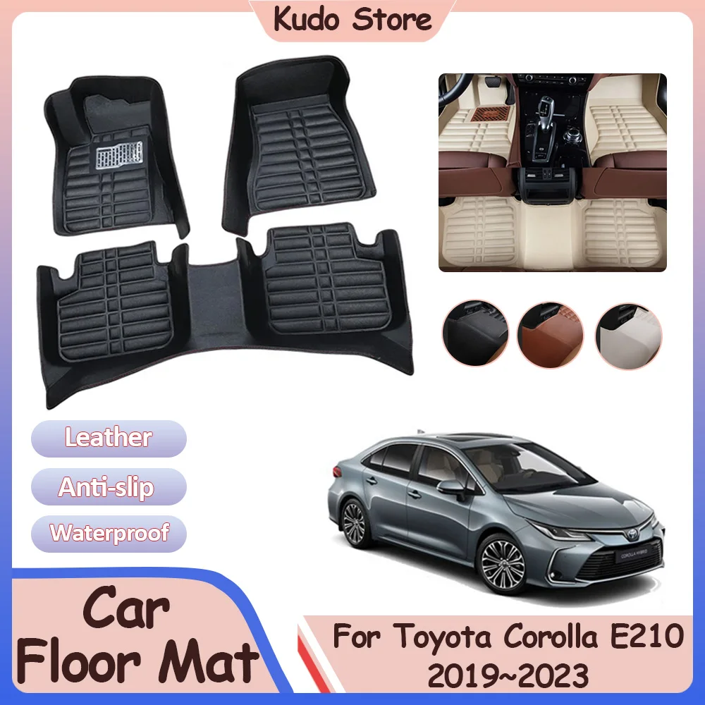 

Car Floor Mat for Toyota Corolla E210 Auris 2019~2023 Foot Parts Custom Leather Panel Liner Pad Non-slip Rug Interior Accessorie