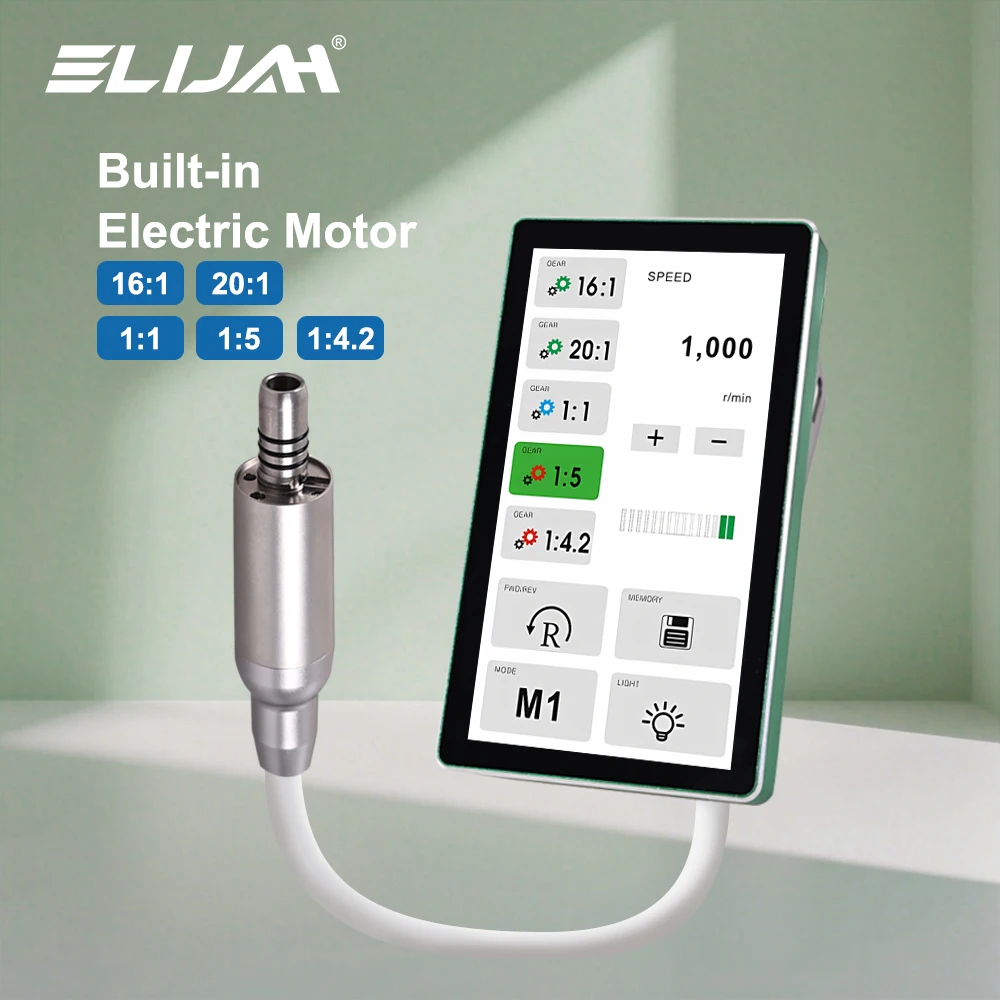 

ELIJAH Dental Full Touch Color Screen Brushless Micromotor Built-in Electric Motor Micro Power Multiple Modes Dentist Equipment