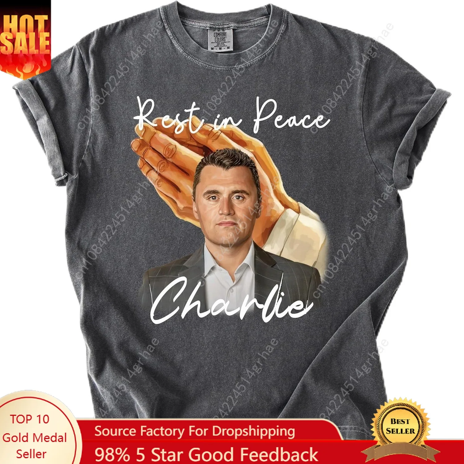 

Rest in Peace Charlie Kirk T-Shirt, Support American Values Comfort Colors Shirt Multi