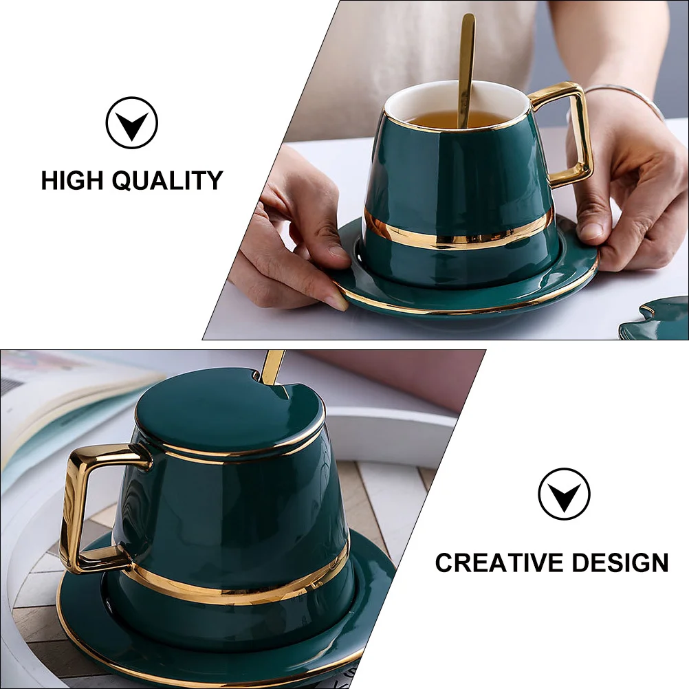 

Chic Tableware Tray Delicate Ceramic Mug Safe Practical Long Term Use Home Gift Ceramic Coffee Cup Coffee Cup Set
