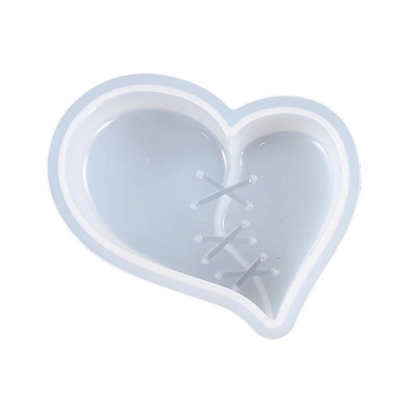 Sewing Heart-shaped Keychain Mold Epoxy Crystal Silicone Mold Plaster Mold