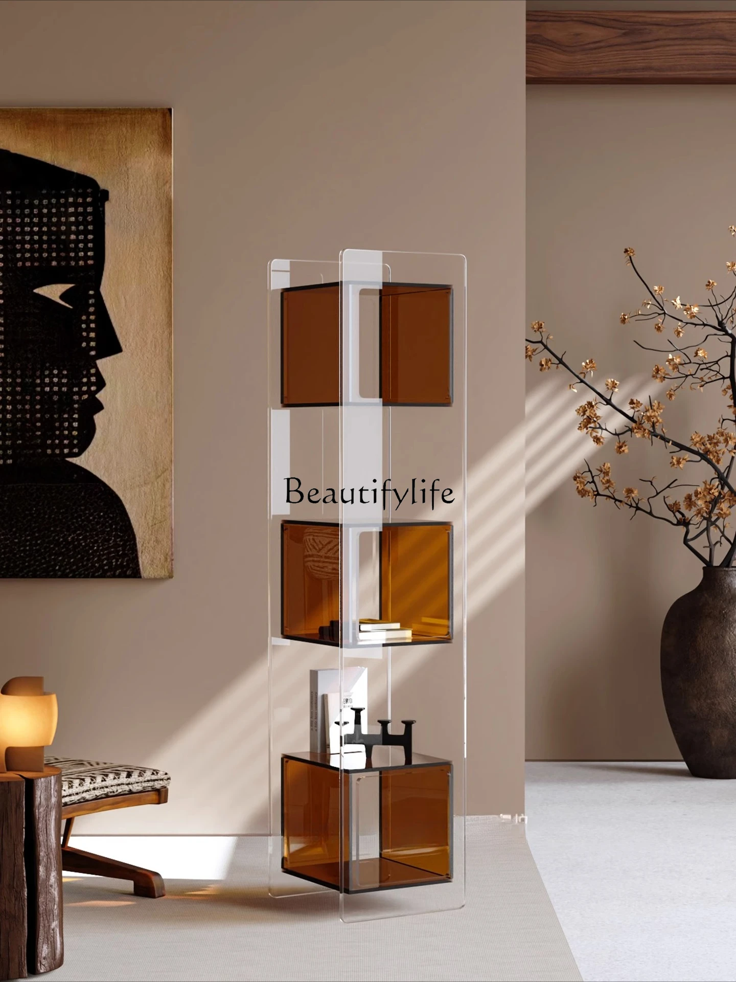 

Acrylic Shelf Ornament Collection Display Shelf Cabinet Transparent Storage Bookcase