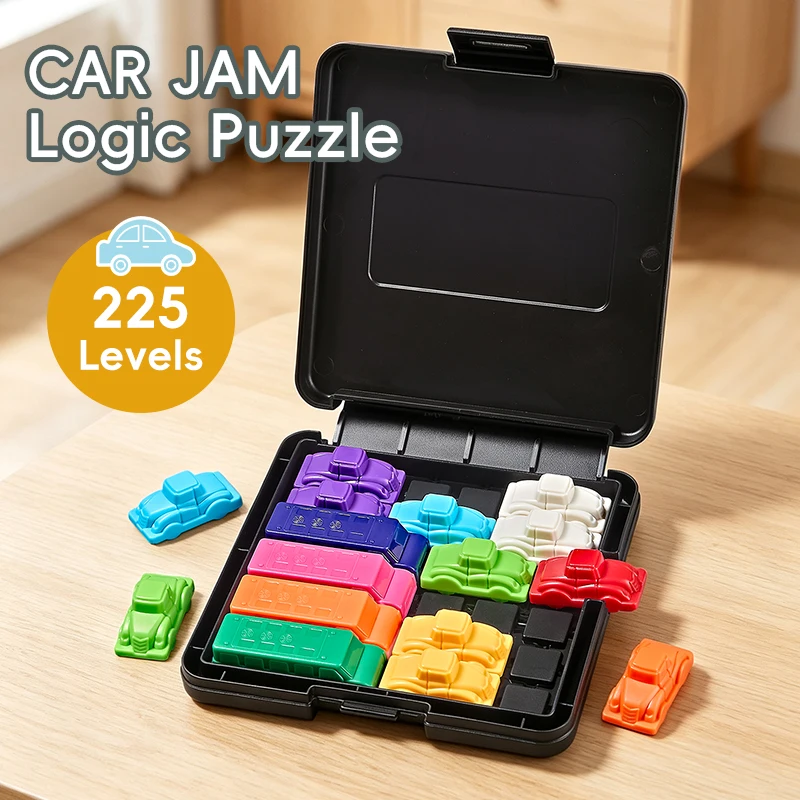 Car Jam Unlock Slide‑Out Puzzle Game, Traffic Escape Brain Teaser, All‑in‑One Board & Storage Box