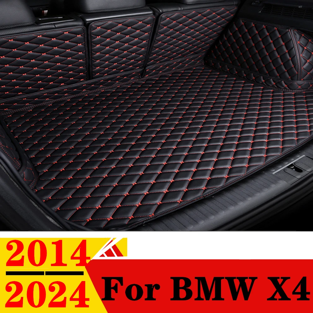 Car Trunk Mat For BMW X4 F26 2024 2023 2022-2019 2017-15 2014 Rear Cargo Cover Carpet Liner Tail Interior Parts Boot Luggage Pad