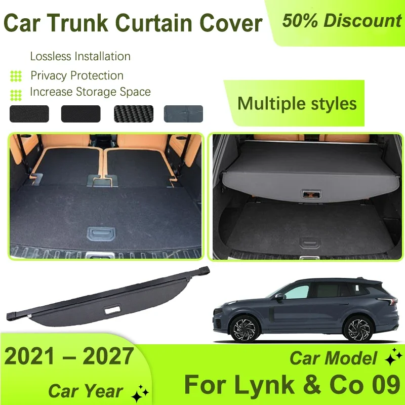 

Car Trunk Storage Rack Cover For Lynk & Co 09 2021~2027 Retractable Shade Rear Cargo Liner Shelter Trunk Curtain Car Accessories