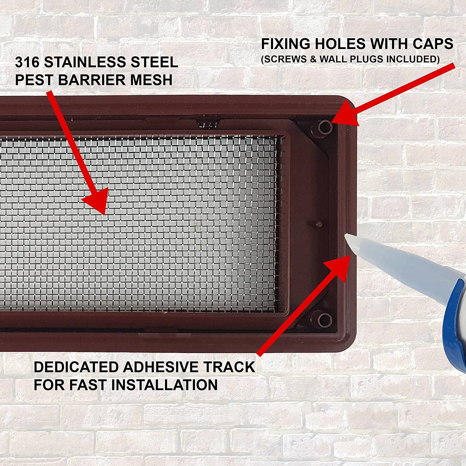 Home Plastic Pest Insect Rodent Control Prevention Mouse Proofing Air Brick Mesh Vent Cover