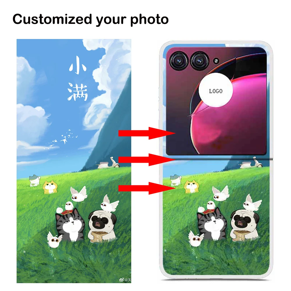 

Персонализированные прозрачные чехлы из ТПУ для Motorola Moto Razr 50 40 Ultra Plus G60S DIY Photo Design Защитные чехлы Имя Изображение