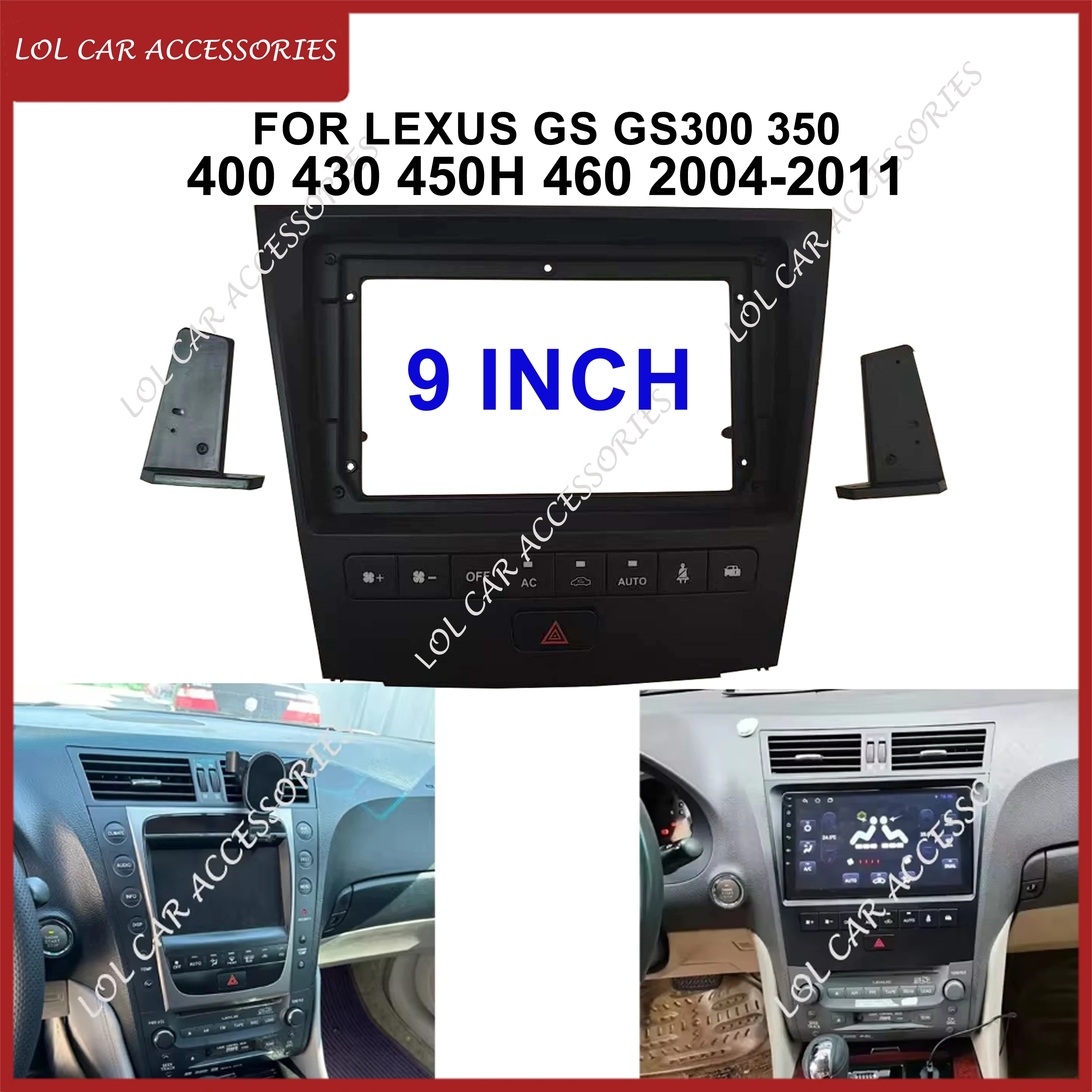 

9-дюймовый для Lexus GS GS300 350 400 430 450H 460 Автомобильный радиоприемник Стерео Android MP5 WIFI GPS-плеер Головное устройство Панель расширения Рамка приборной панели